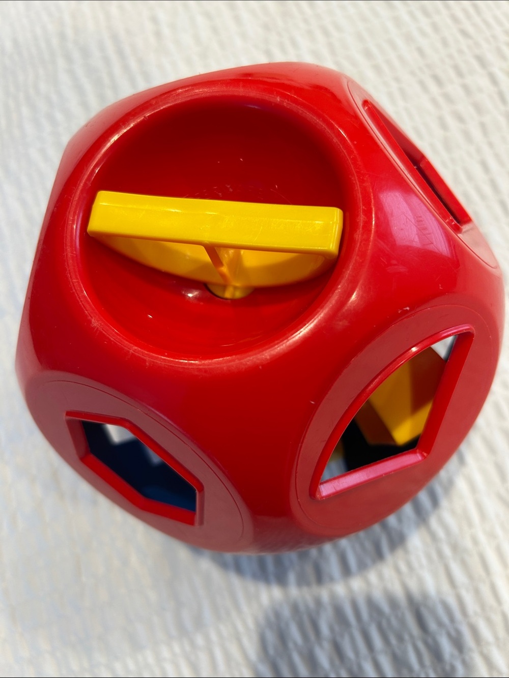 Tupperware Red and Yellow Shape Sorter Ball - Kids Toy